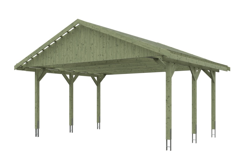 Skan Holz Satteldach-Carport Wallgau 620 x 500 cm, imprägniert