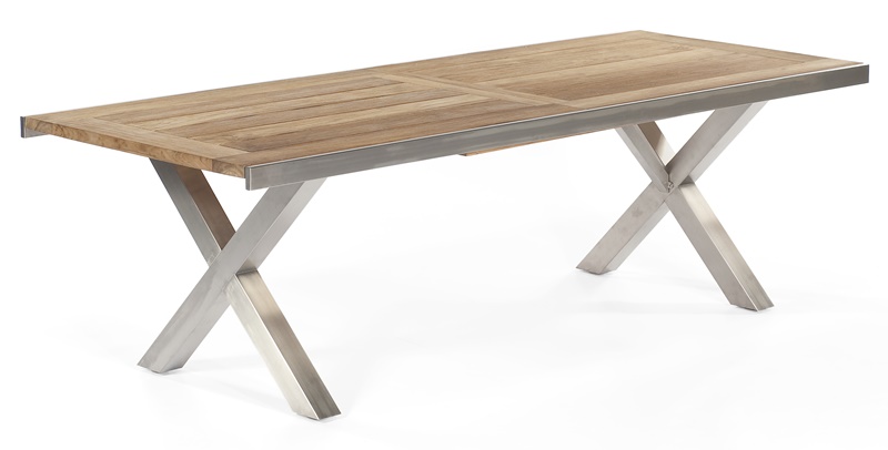 Sonnenpartner Ausziehtisch Spectra, Edelstahl / Old Teak Look, 245/331 x 100 cm