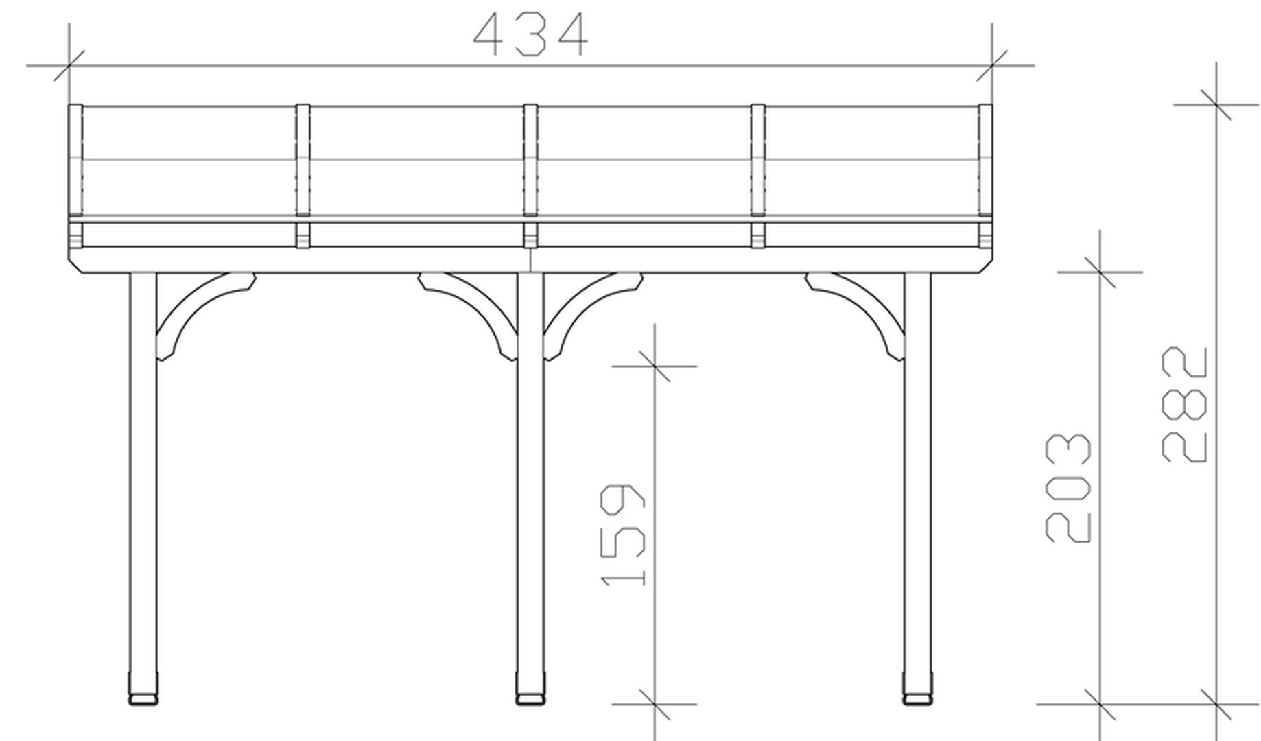 Skan Holz Terrassenüberdachung Venezia 434 x 239 cm, Leimholz, Doppelstegplatten