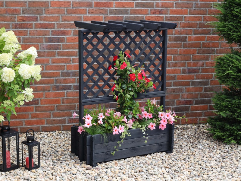 Promadino Rankkasten mit Pergola, klein, anthrazit