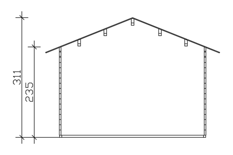 Skan Holz Gartenhaus Lugano 2, 420 x 380 cm, 45plus, unbehandelt