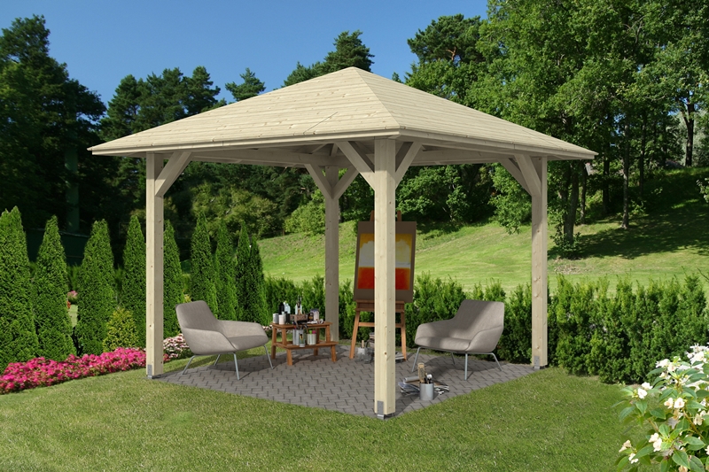 Skanholz_Pavillon_Cannes_Groesse_1DC93sKT1HbuY7 Abgebildeter Fußboden, Gartenmöbel und Dekoration nicht im Lieferumfang enthalten.