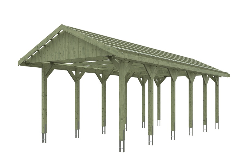 Skan Holz Satteldach-Carport Wallgau 380 x 900 cm, imprägniert