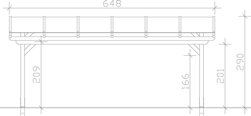 Skan Holz Terrassenüberdachung Sanremo 648 x 400 cm, freistehend, Leimholz
