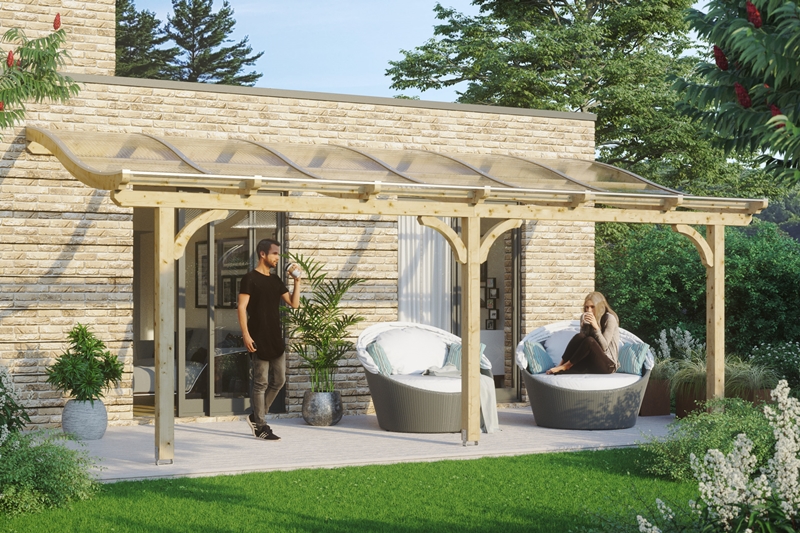 Skanholz_Terrassenueberdachung_Venezia_Breite-648_unbehandeltrYLa2fJpL5cXa Abgebildete Gartenmöbel und Dekoration nicht im Lieferumfang enthalten.