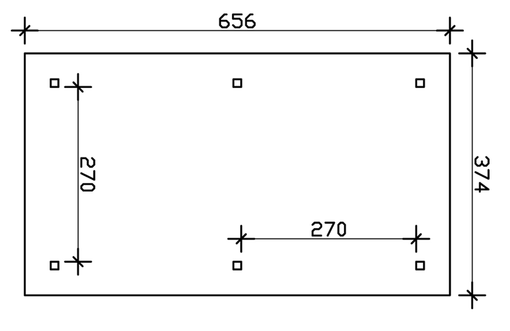 Skan Holz Zeltdach-Carport Taunus 374 x 656 cm, Leimholz