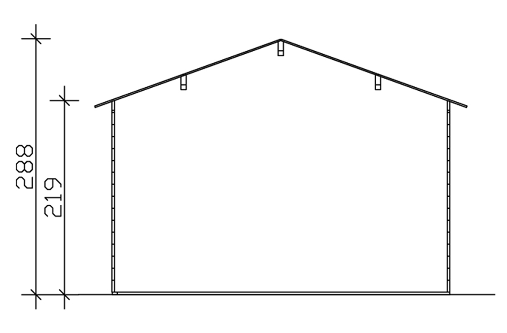 Skan Holz Gartenhaus Tilburg, 613 x 380 cm, 28 mm, schiefergrau