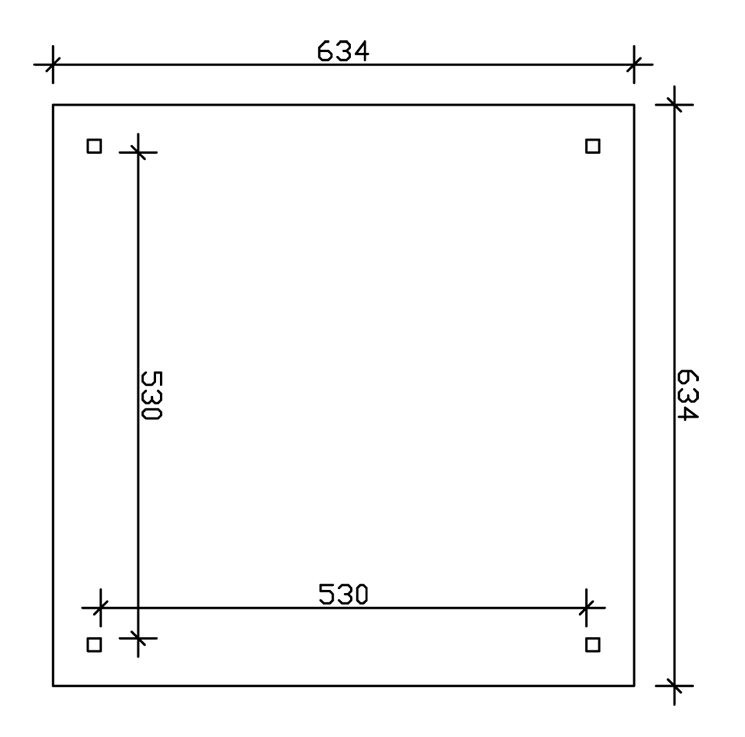 Skan Holz Zeltdach-Carport Taunus 634 x 634 cm, Leimholz