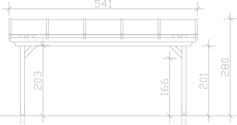 Skan Holz Terrassenüberdachung Sanremo 541 x 350 cm, freistehend, Leimholz