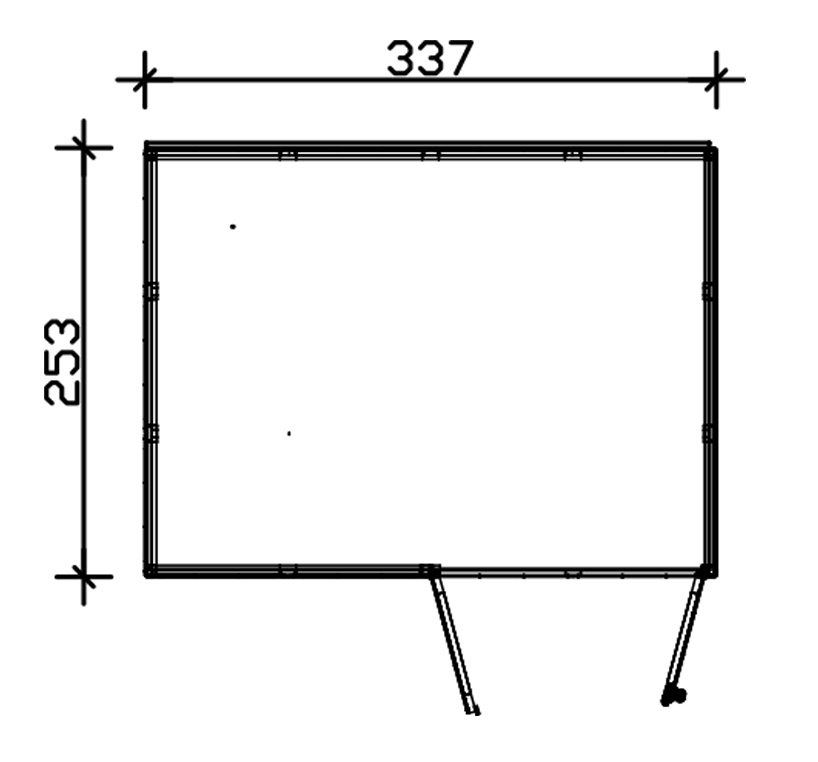 Skan Holz CrossCube-Haus Sydney 4, 337 x 253 cm, telegrau/schiefergrau