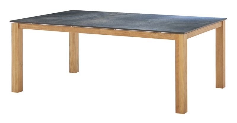 Diamond Garden Tisch San Marino, Premium Teak Natur/Anthrazit Titan, 198 x 98 cm
