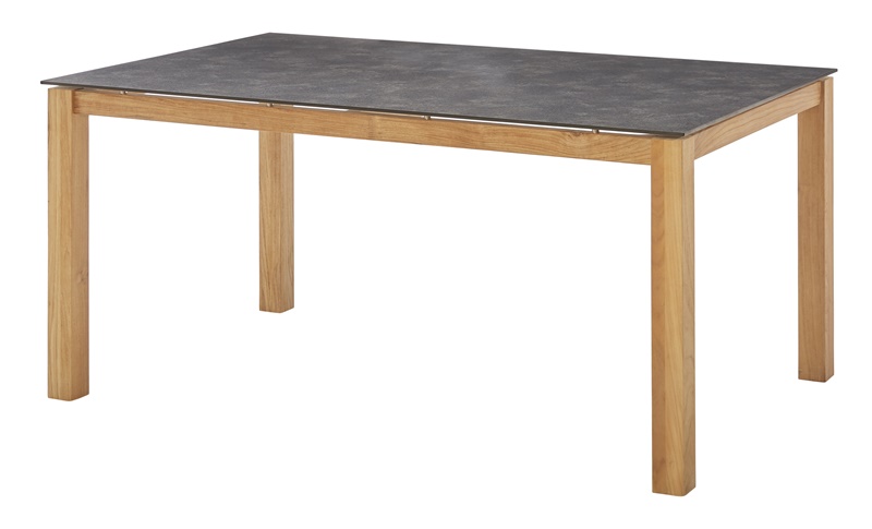Diamond Garden Tisch San Marino, Premium Teak Natur/Granit dunkel, 158 x 98 cm