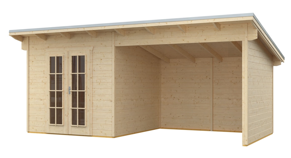 Skanholz_BBH_Texel Skan Holz Gartenhaus Texel, 550 x 250 cm, 28 mm, unbehandelt