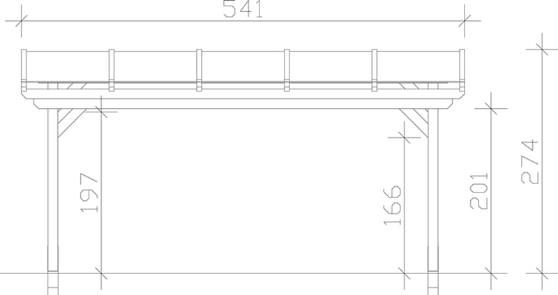 Skan Holz Terrassenüberdachung Sanremo 541 x 300 cm, freistehend, Leimholz