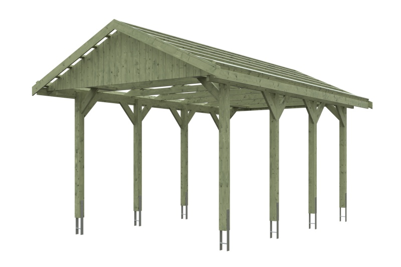 Skan Holz Satteldach-Carport Wallgau 380 x 600 cm, imprägniert