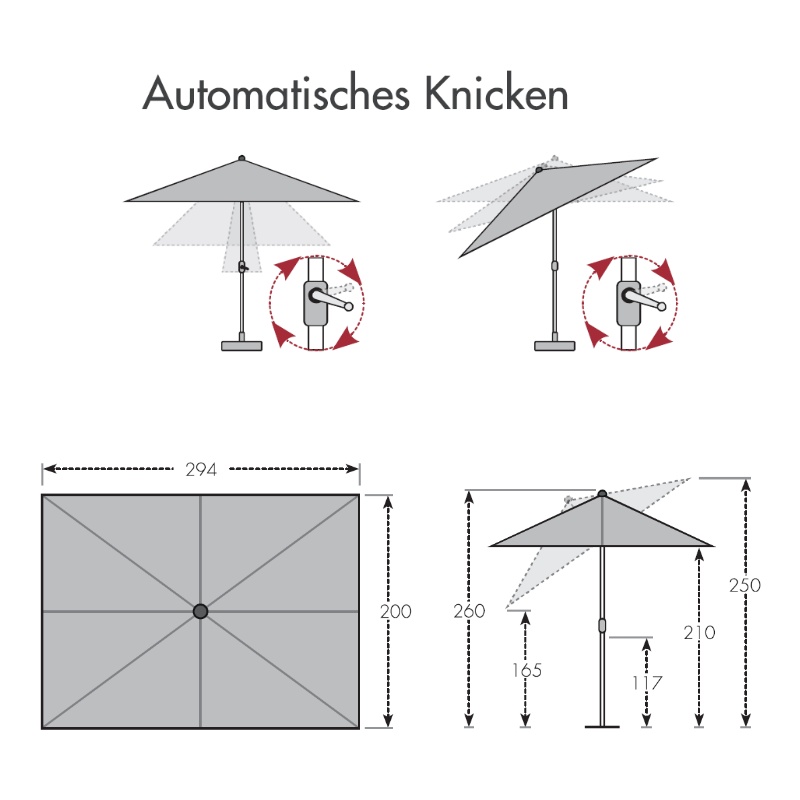 Sonnenschirm Doppler Active Auto Tilt 300 x 200 cm