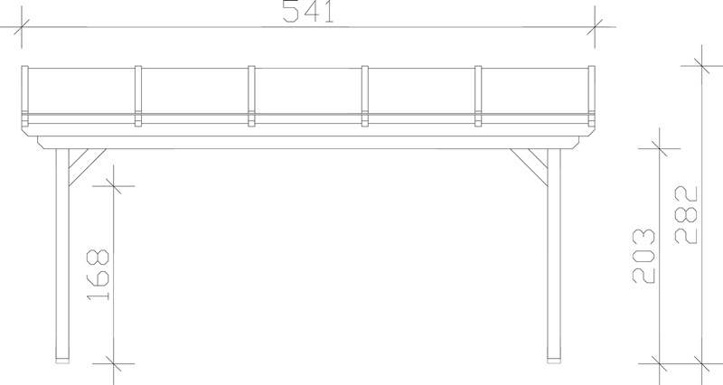 Skan Holz Terrassenüberdachung Ancona 541 x 350 cm, Leimholz