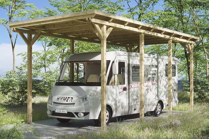Skan Holz Caravan Carport Emsland, Leimholz, 404 x 846 cm