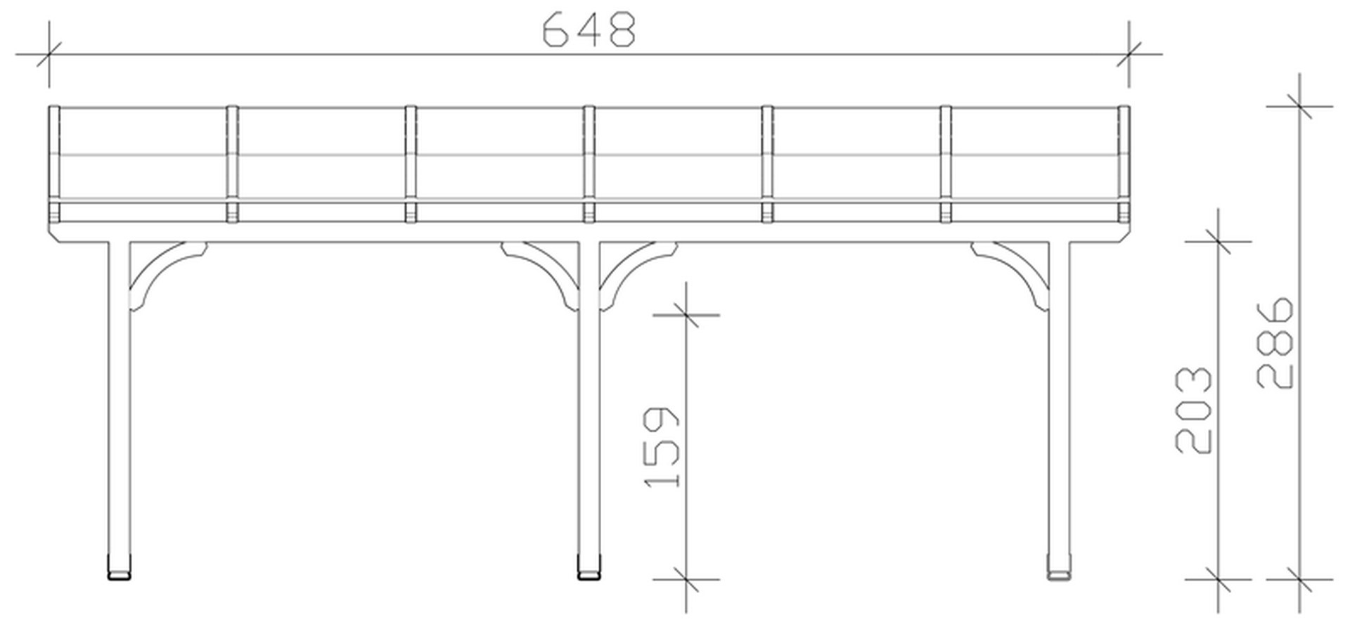 Skan Holz Terrassenüberdachung Venezia 648 x 289 cm, Leimholz, Doppelstegplatten