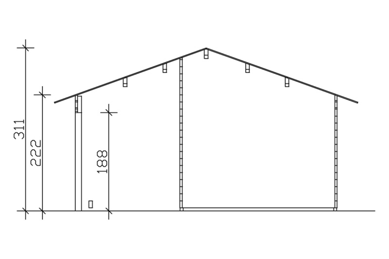 Skan Holz Gartenhaus Luzern, 380 x 300 cm, 45plus, unbehandelt