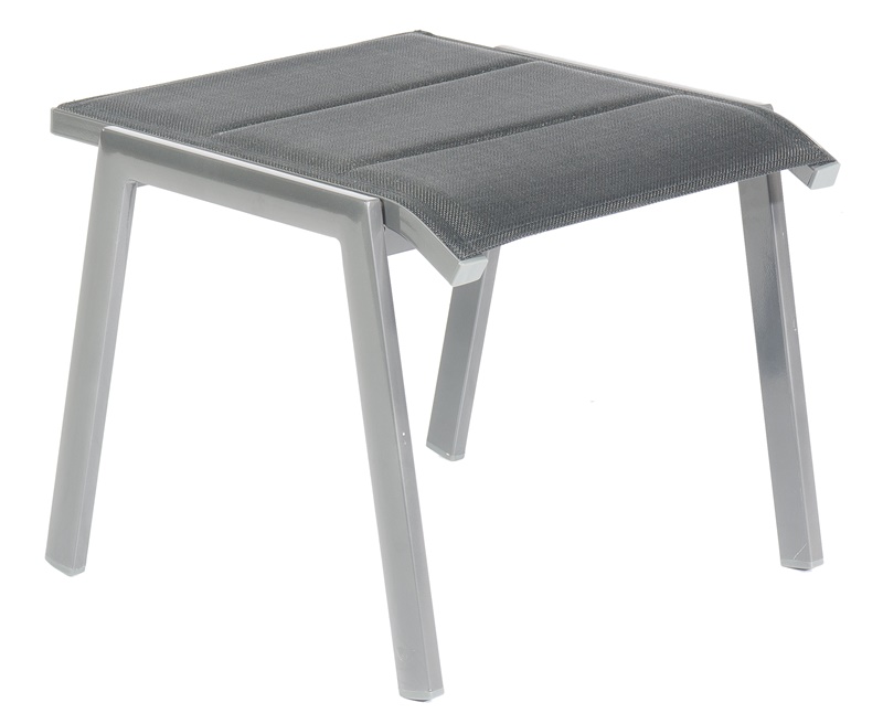 Sonnenpartner Hocker Sierra, Aluminium anthrazit / Polstertextilgewebe schwarz