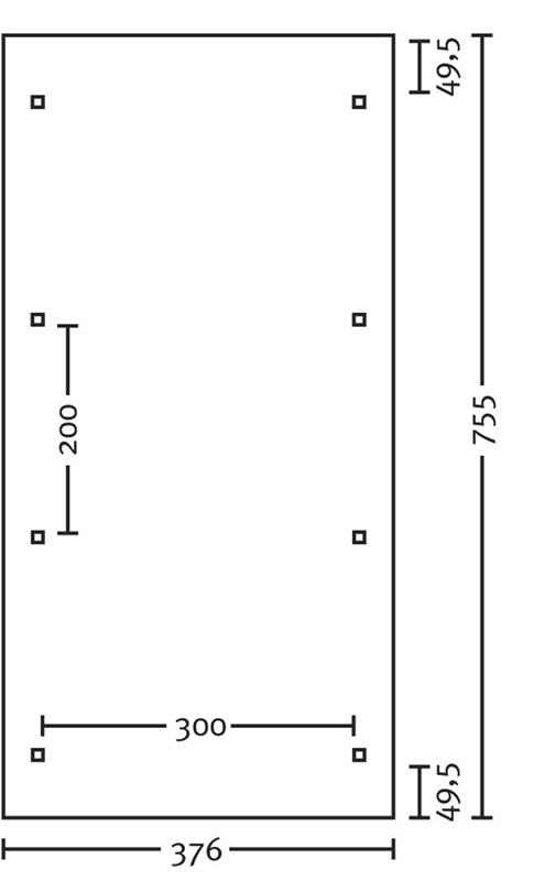 Skan Holz Bogendach-Carport Franken, Leimholz, 376 x 755 cm, Doppelstegplatten