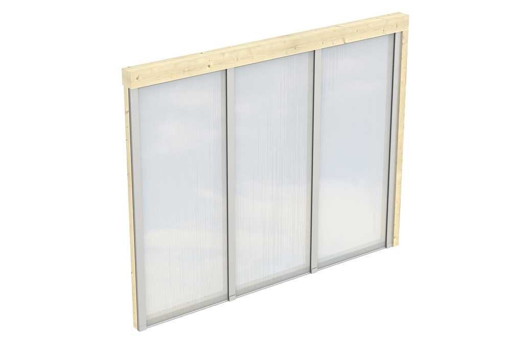 Skan Holz Polycarbonat-Seitenwand 255 x 200 cm, für Wandanbau-Leimholz-Terrassenüberdachungen