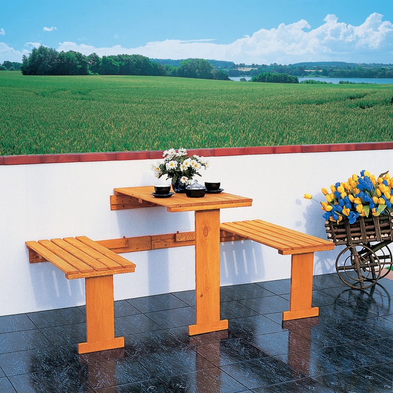 Promadino Balkonklappgarnitur, honigbraun