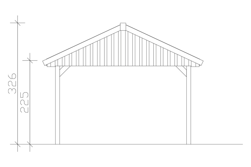 Skan Holz Satteldach-Carport Wallgau 430 x 600 cm, imprägniert
