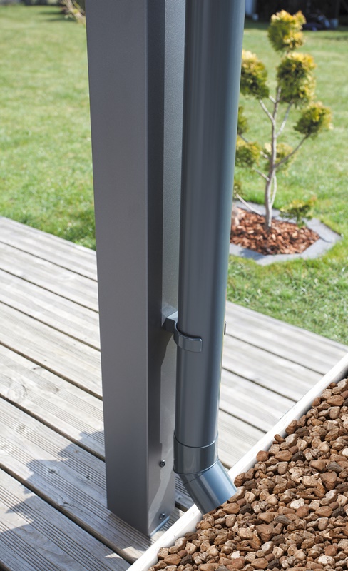 Skan Holz Aluminium-Terrassenüberdachung Modena 434 x 357 cm, anthrazit, Verbund-Sicherheits-Glas