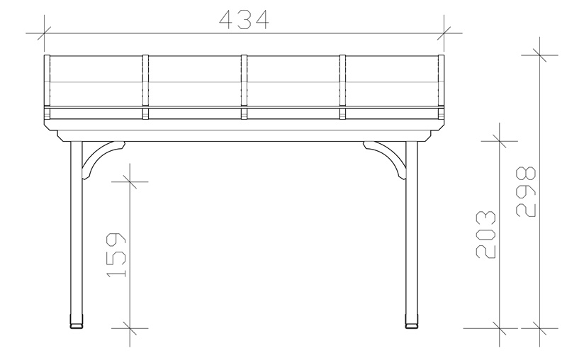 Skan Holz Terrassenüberdachung Verona 434 x 289 cm, Leimholz, Doppelstegplatten