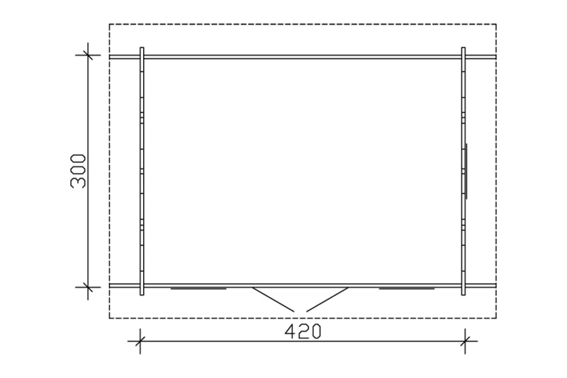 Skan Holz Gartenhaus Lugano 1, 420 x 300 cm, 45plus, unbehandelt