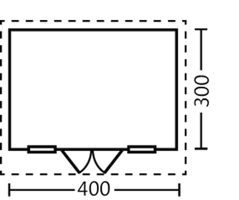 Skan Holz Gartenhaus Ostende 2, 400 x 300 cm, 28 mm, unbehandelt