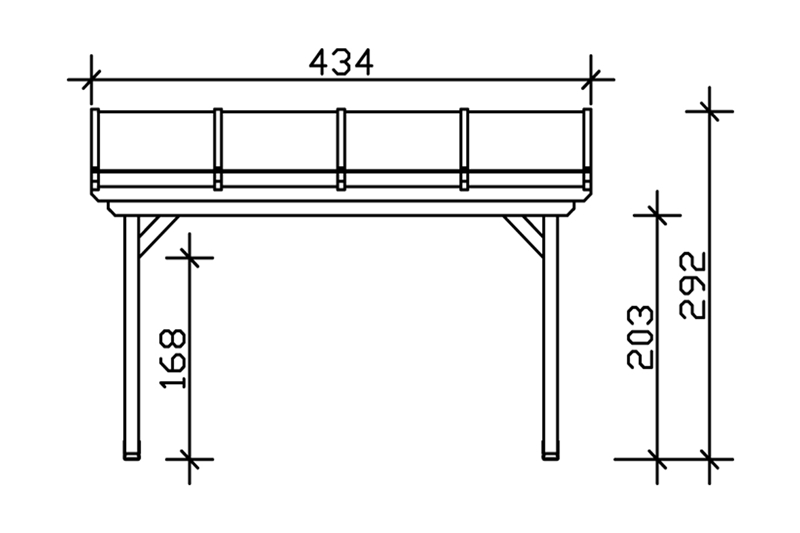Skan Holz Terrassenüberdachung Ancona 434 x 400 cm, Leimholz