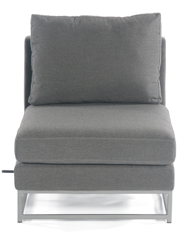 Abbildung zeigt das Mittelmodul / den Sessel mit Outdoor-Textil in anthrazit.
